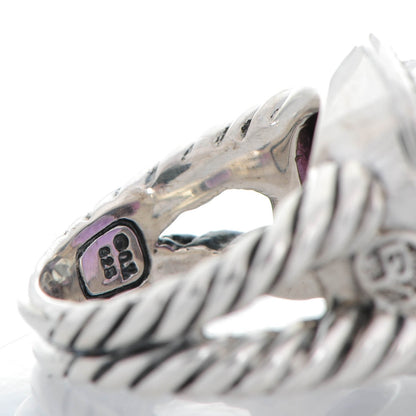 David Yurman Sterling Silver Diamond Amethyst 14mm Albion Ring 54 7 5 of 7