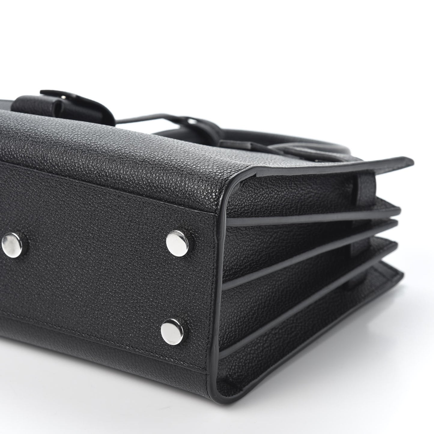 Grained Calfskin Nano Sac De Jour Black