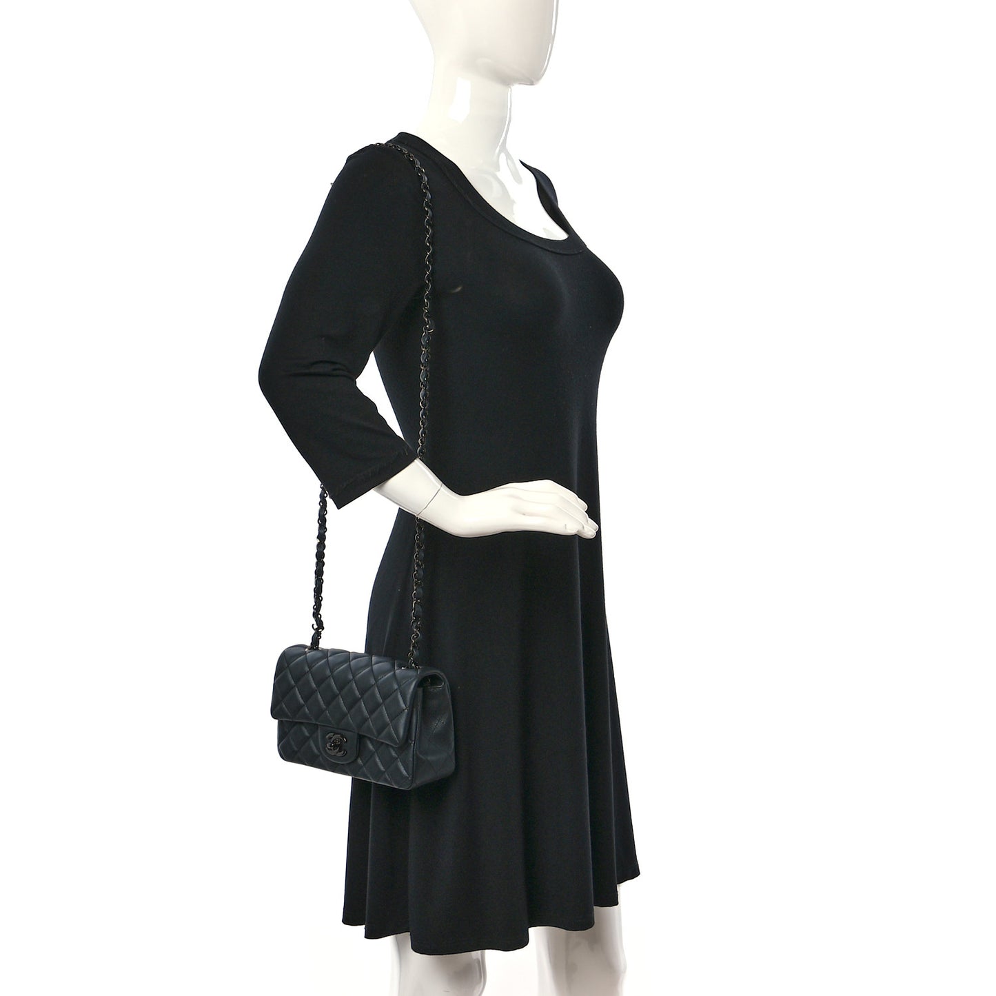 Lambskin Quilted Mini Rectangular Flap So Black