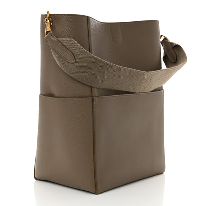 Celine Soft Grained Calfskin Sangle Bucket Bag Taupe 3 of 11