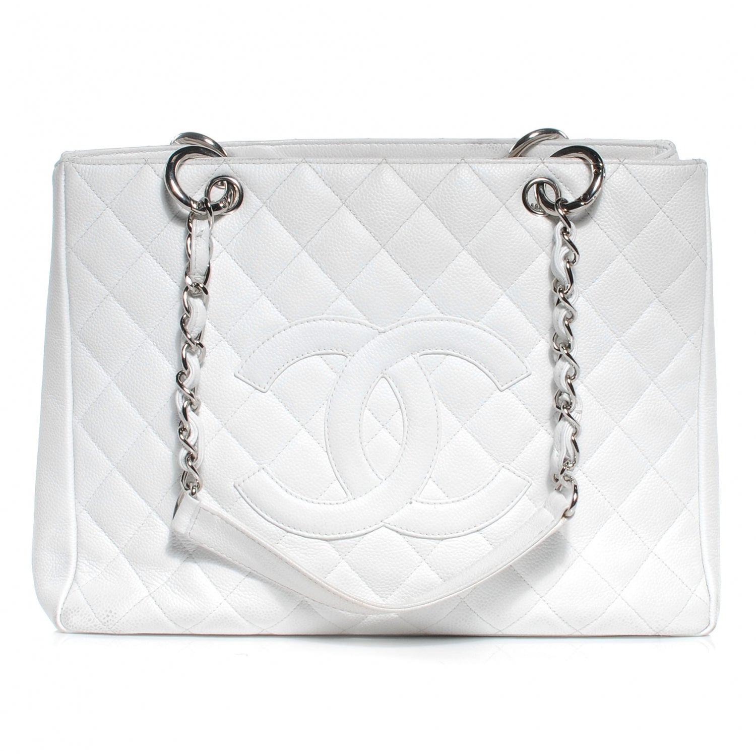 Chanel Caviar Grand Shopping Tote GST White 1 of 13
