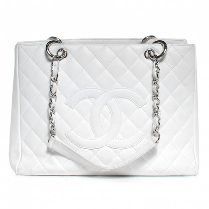 Chanel Caviar Grand Shopping Tote GST White 1 of 13