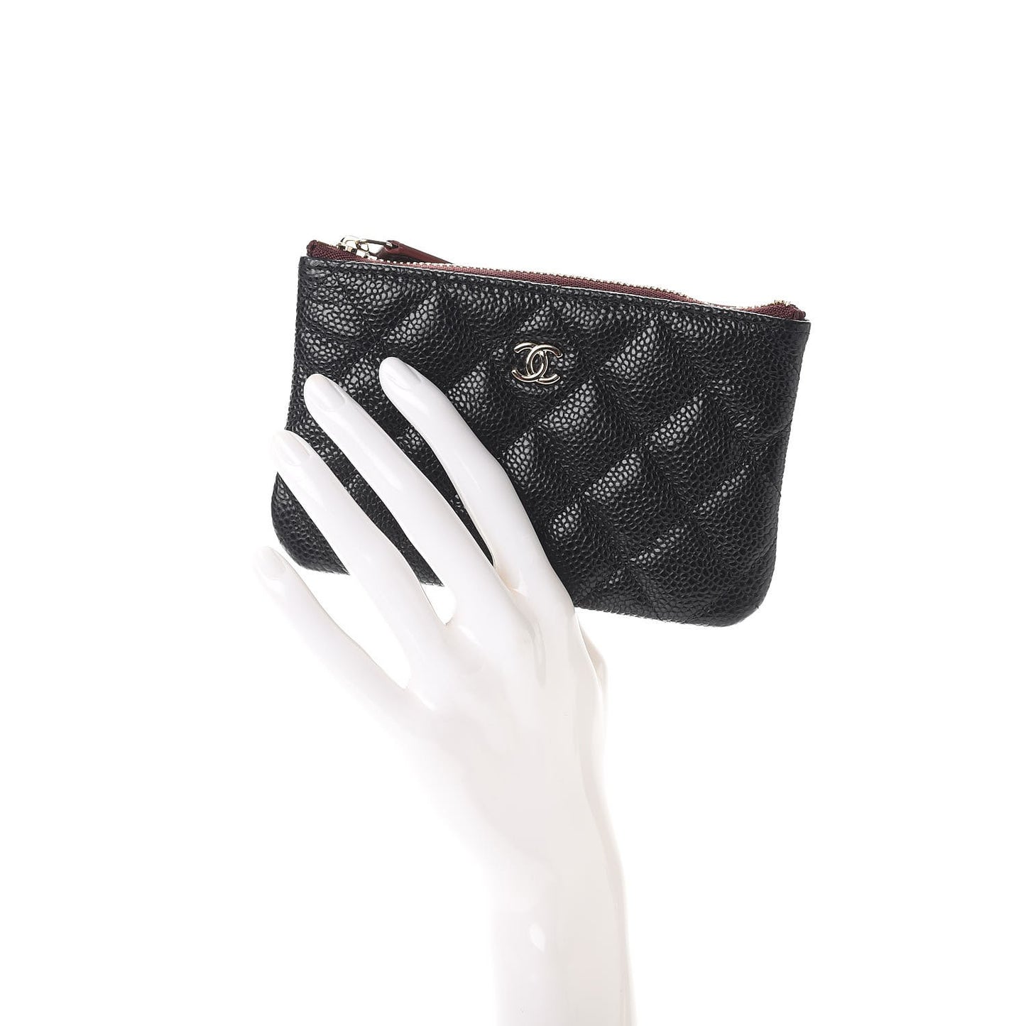Caviar Quilted Small Cosmetic Case Black