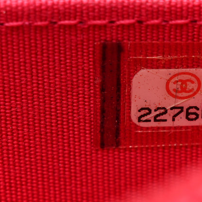 Chanel Lambskin Quilted Boy Zip Around Coin Purse Wallet Fuchsia 7 of 11