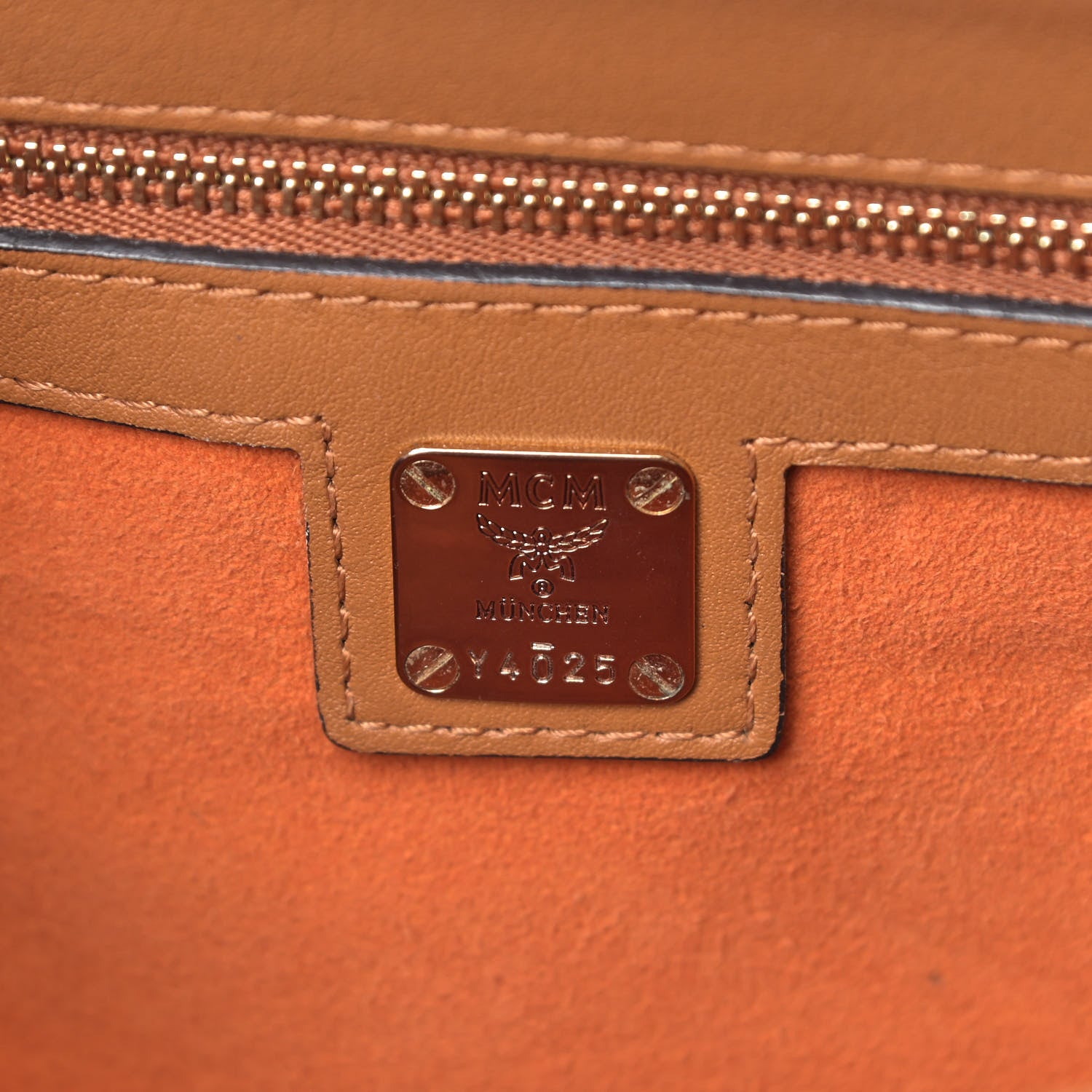 MCM Visetos Medium Patricia Satchel Cognac 8 of 11