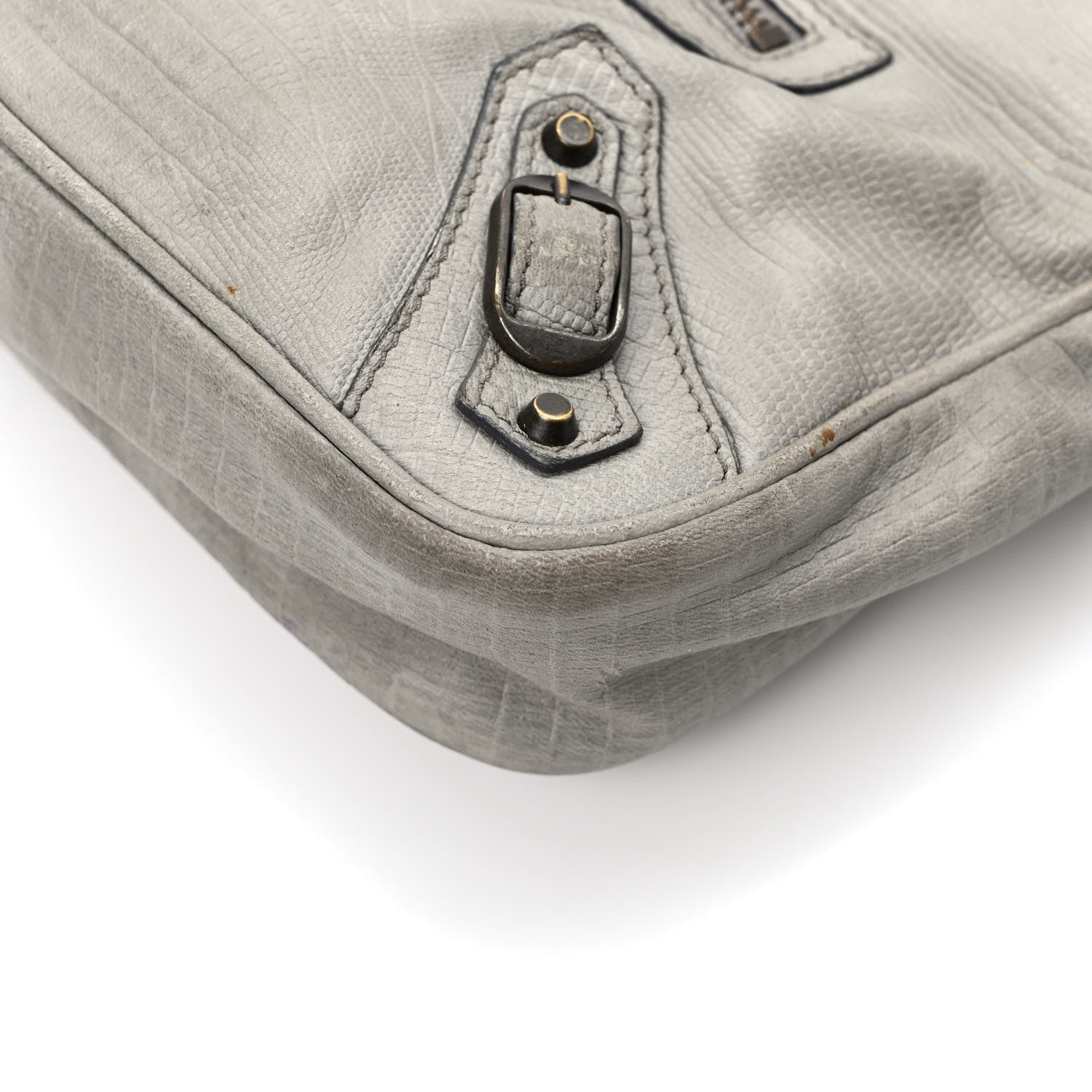 Balenciaga Agneau Lizard Embossed Classic Hardware Hip Gris Clair 12 of 15