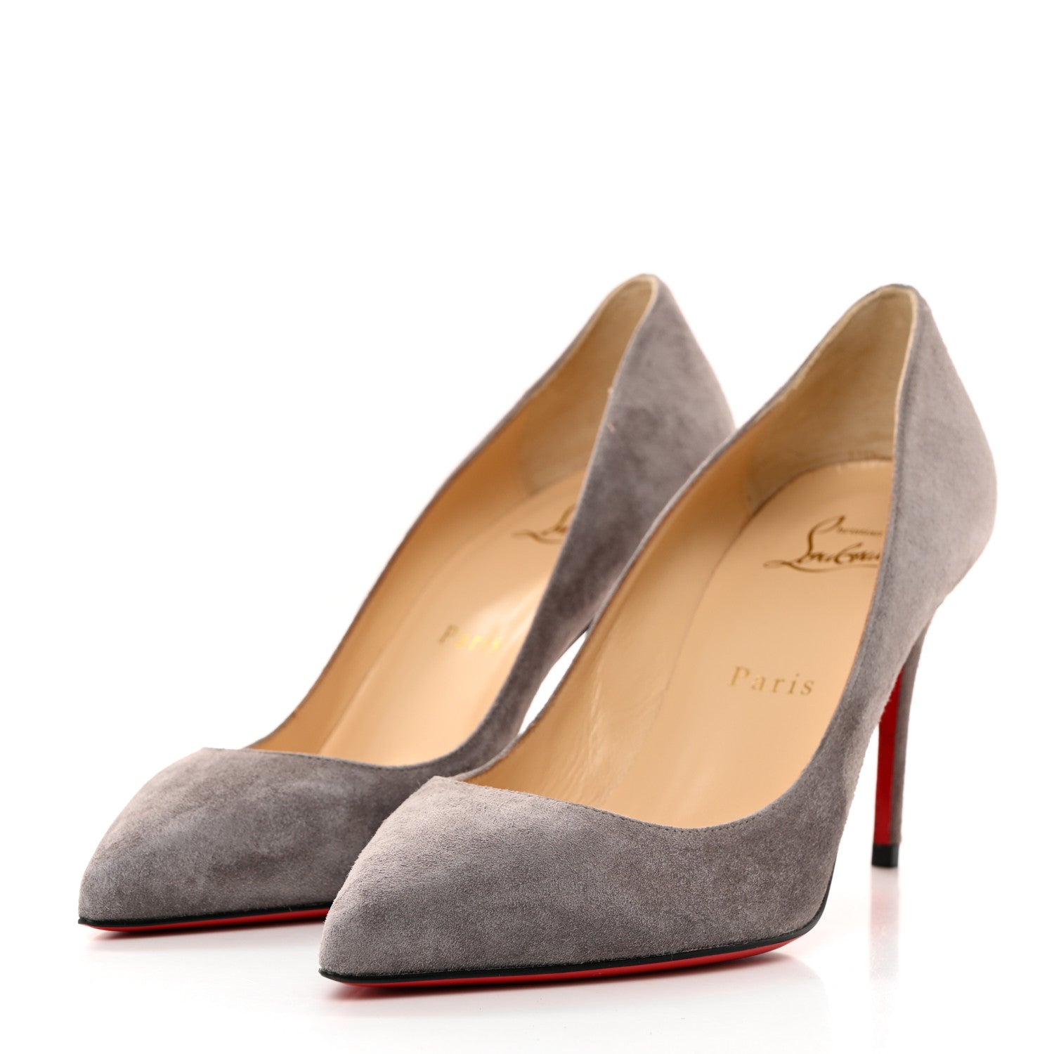 Christian Louboutin Veau Velours Pigalle Follies 85 Pumps 36 Storm 3 of 8