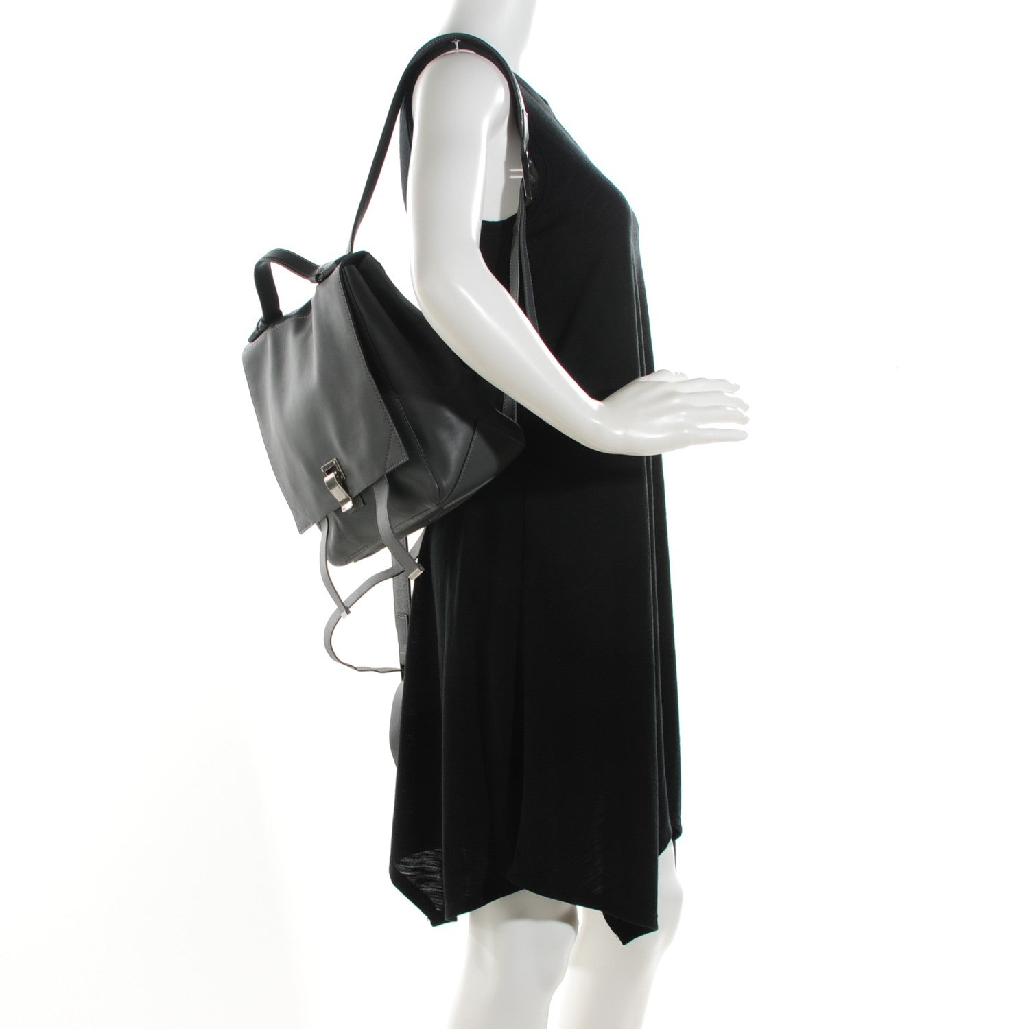 Proenza Schouler Calfskin Small PS Courier Backpack Heather Grey 2 of 9