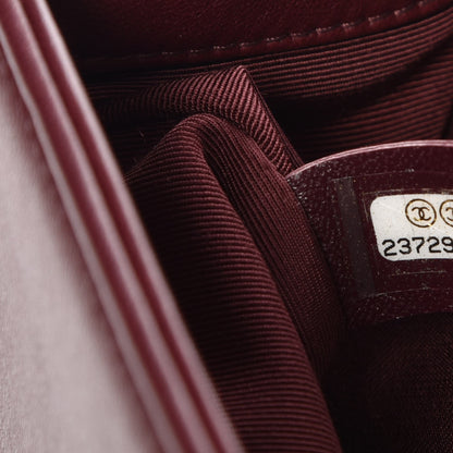 Chanel Velvet Chevron Quilted Small Boy Flap Burgundy 7 of 8