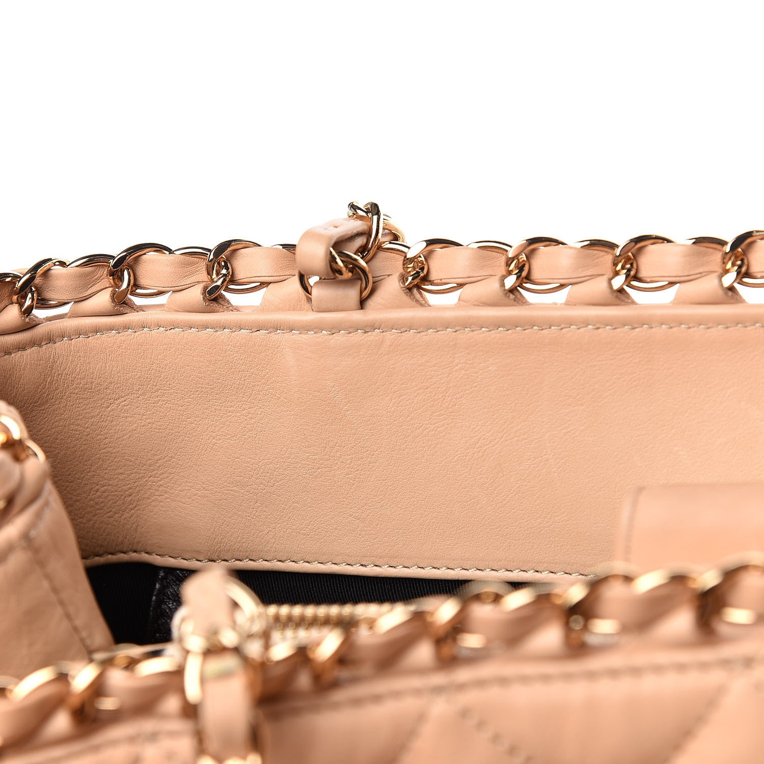 Chanel Lambskin Quilted Small Chain Me Tote Light Beige 8 of 16