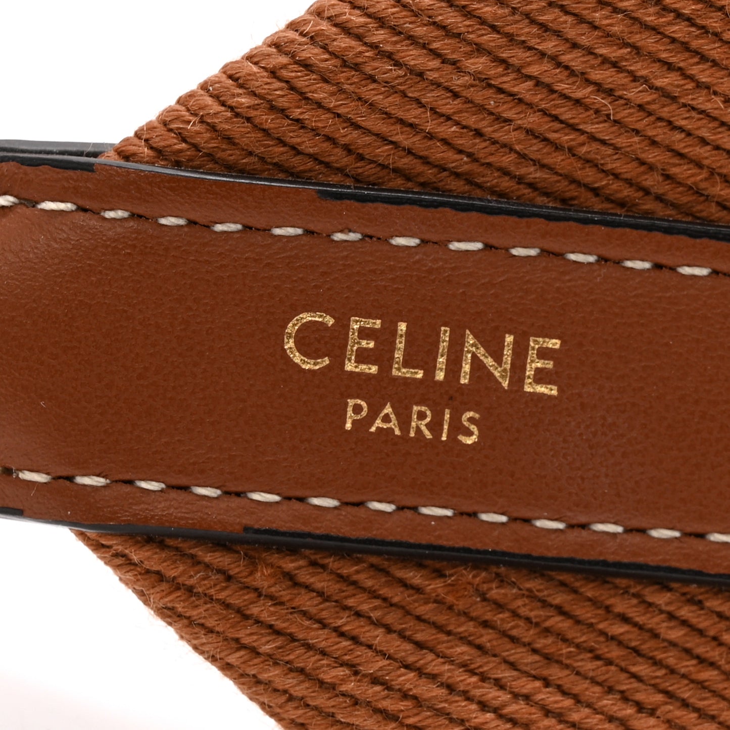 Jacquard Wool Logo Long Strap Tan White
