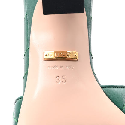 Gucci Nappa Matelasse GG Marmont 75mm Slide Sandals 35 Emerald 7 of 10
