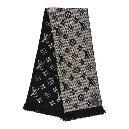 Louis Vuitton Wool Silk Logomania Shine Scarf Black 2 of 3
