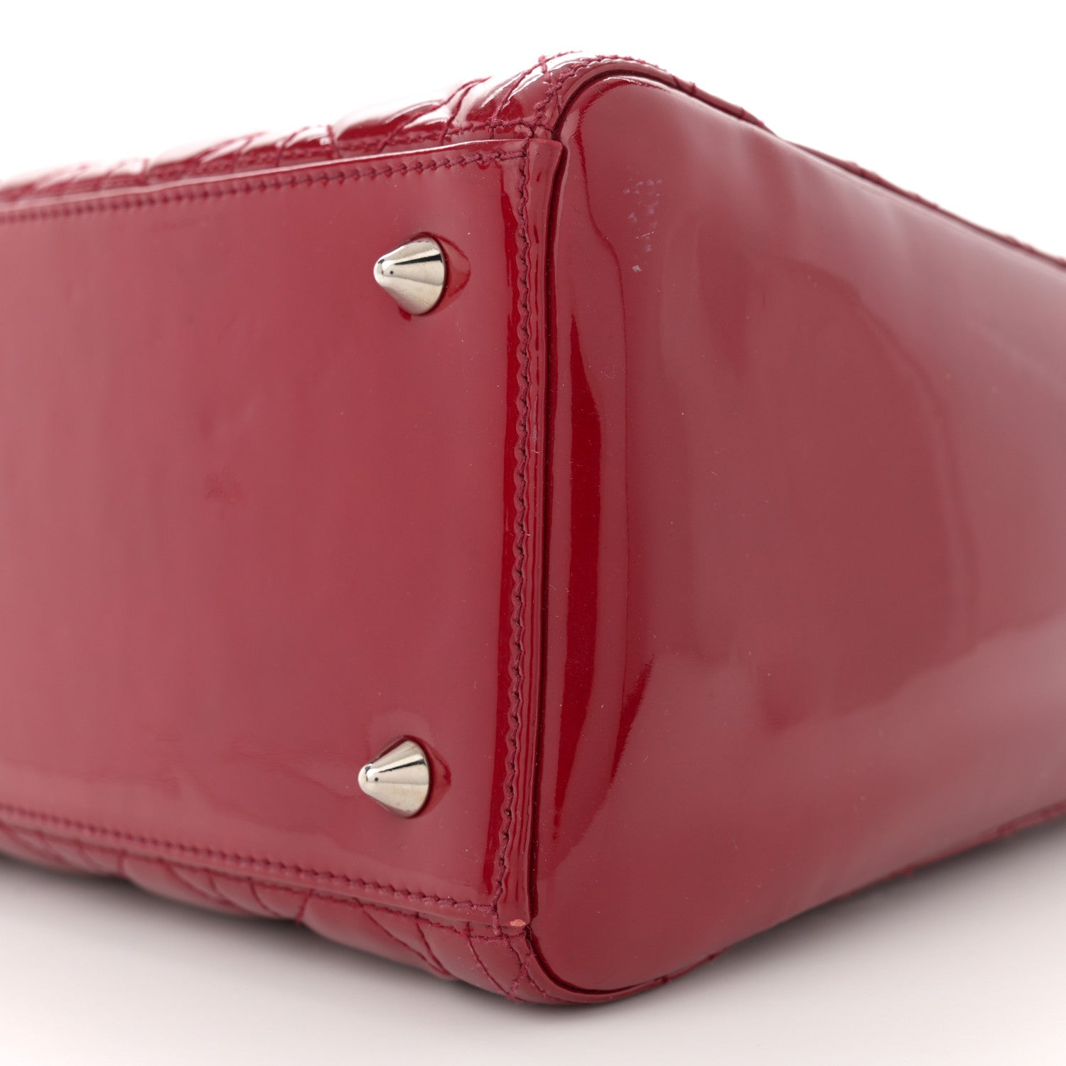 Christian Dior Patent Cannage Medium Lady Dior Burgundy Red 10 of 12