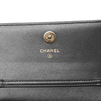 Chanel Lambskin Quilted Pearl Clutch With Chain Black 7 of 11