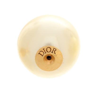 Christian Dior Pearl Crystal Mise En Dior Logo Tribal Earrings Gold 4 of 5