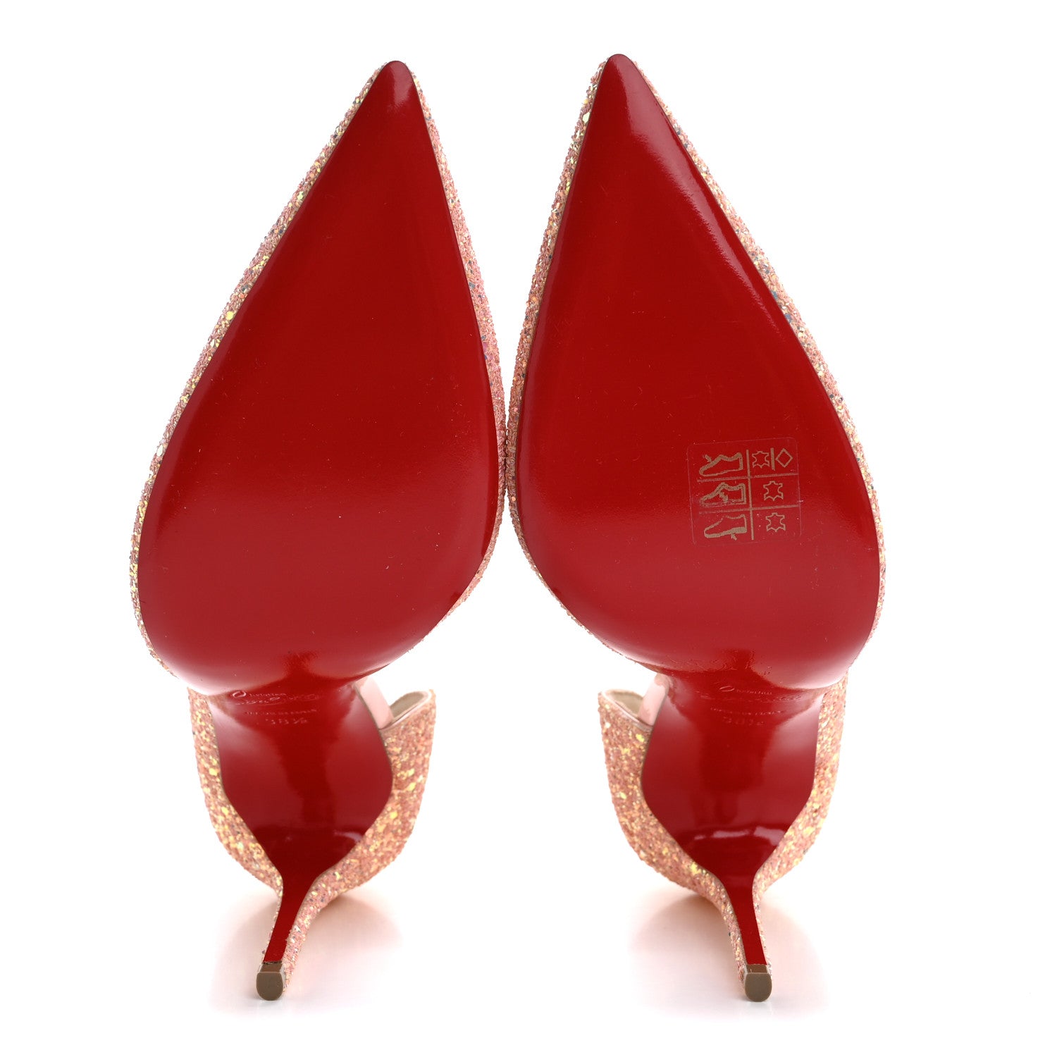 Christian Louboutin Patent Glitter Iriza 100 Pumps 38.5 Peach 6 of 8