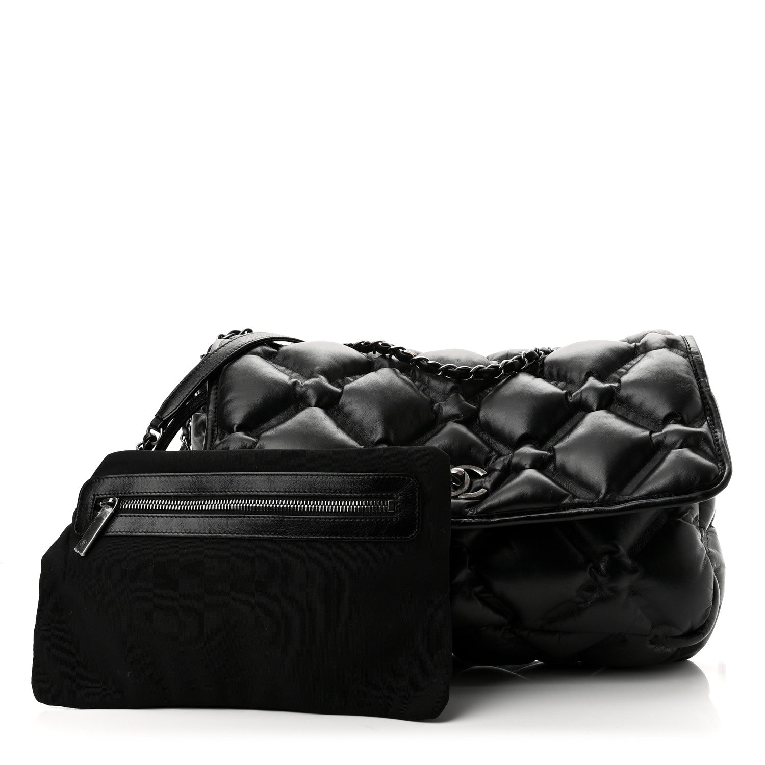 Chanel Calfskin Quilted Large Chesterfield Flap Black 3 of 11