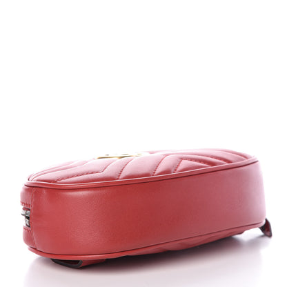 Gucci Calfskin Matelasse GG Marmont Belt Bag 95 38 Hibiscus Red 4 of 9