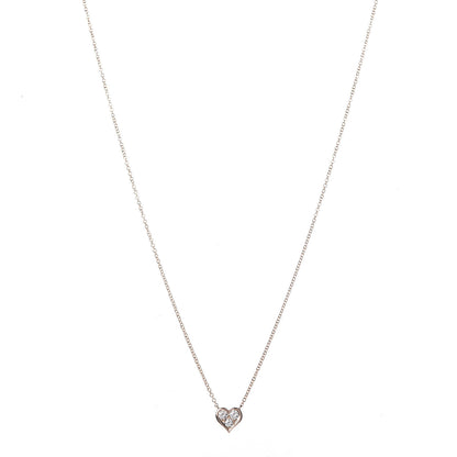Tiffany 18K Rose Gold Diamond Heart Pendant Necklace 1 of 8