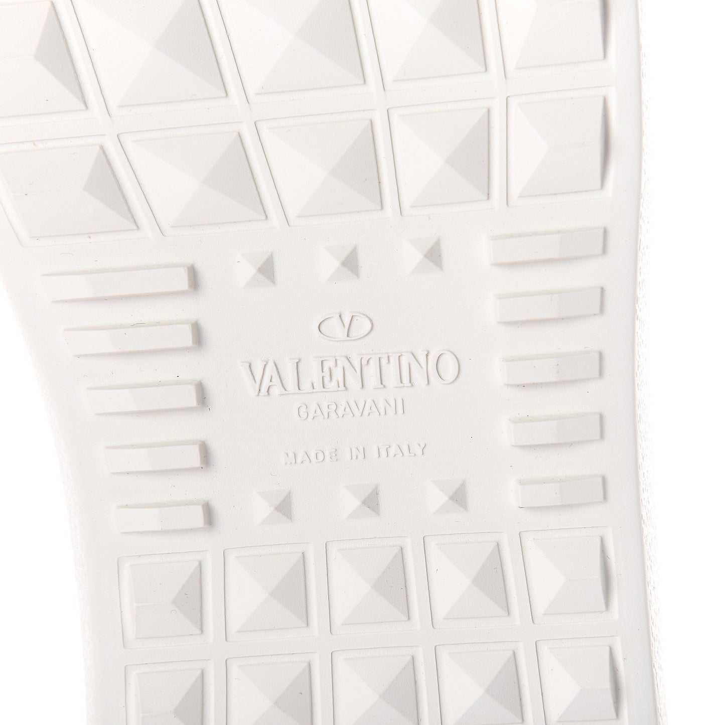 Calfskin VLTN Rockstud Open Sneakers 38 White