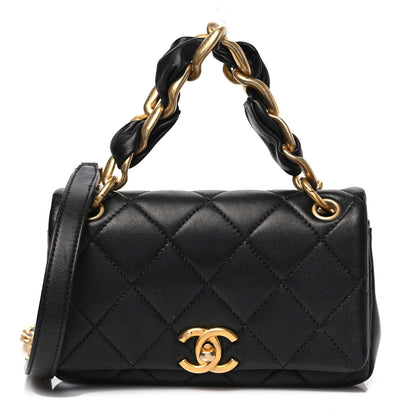 Chanel Shiny Lambskin Small Chain Is More Flap Black 1 of 7