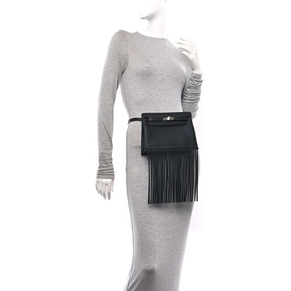 Hermes Swift Kelly Danse Anate Fringed Belt Bag Black 2 of 10