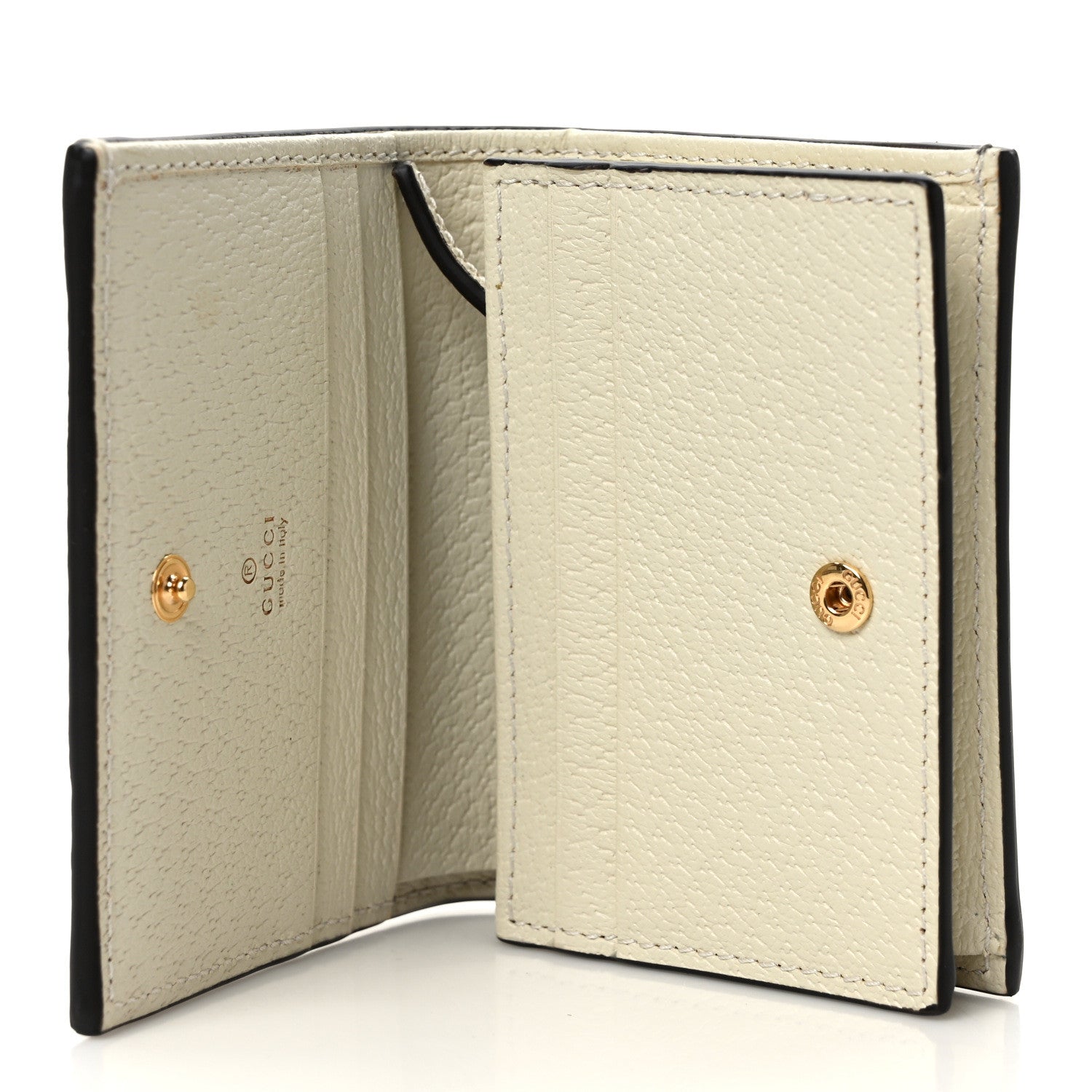 Gucci GG Supreme Monogram Textured Dollar Calfskin Web Ophidia Card Case Beige Ebony Mystic White 5 of 8