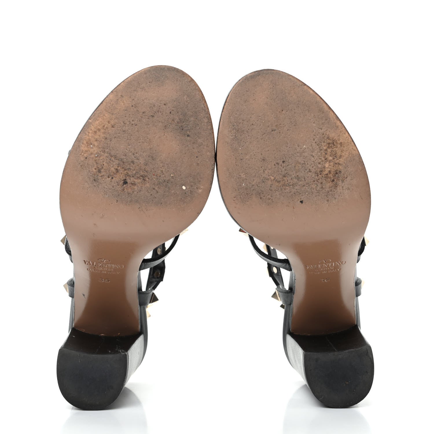 Valentino Garavani Calfskin Rockstud 90mm City Sandals 36 Black 6 of 10