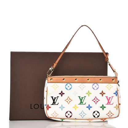Louis Vuitton Monogram Multicolor Pochette Accessories White 10 of 10