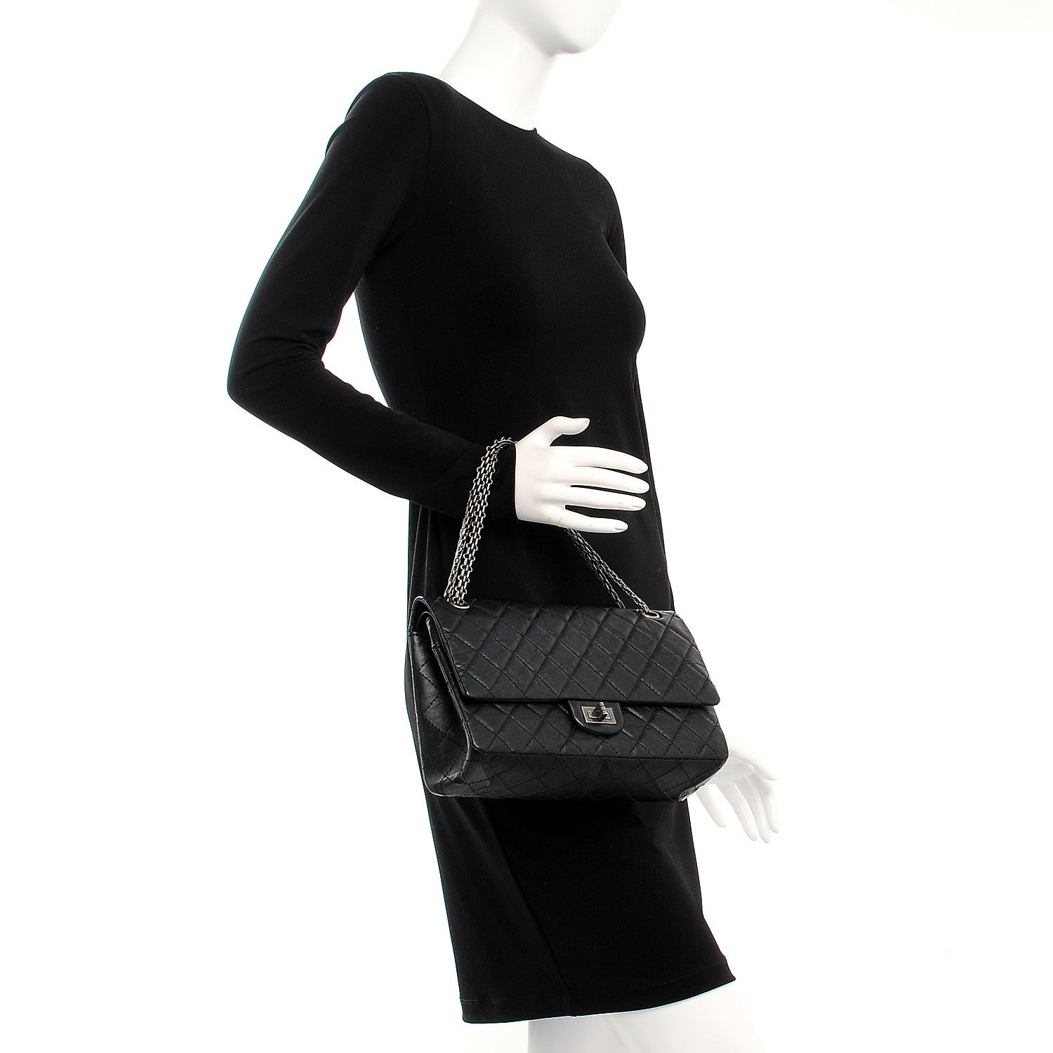 Chanel Aged Calfskin Quilted 2.55 Reissue 226 Flap Black 2 of 9