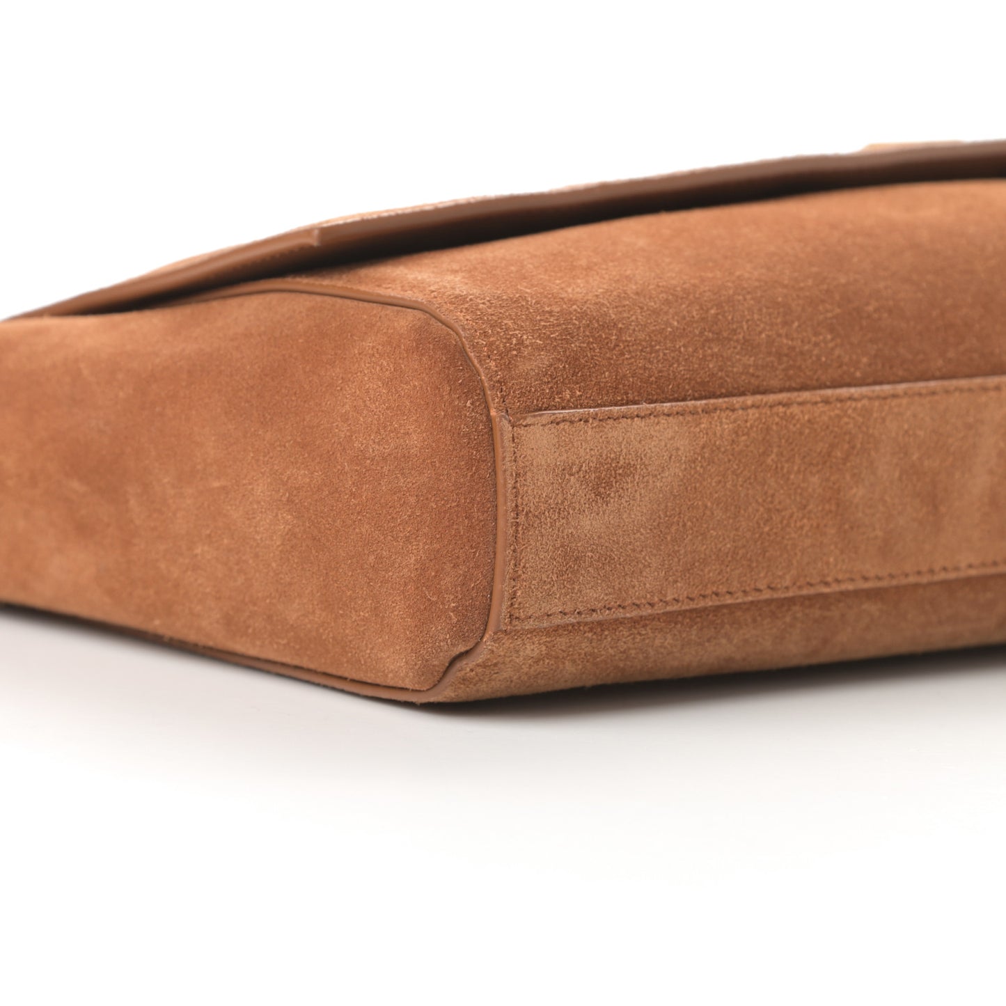 Smooth Calfskin Suede Medium Reversible Monogram Kate Satchel Light Ochre