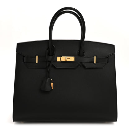 Hermes Madame Calfskin Birkin Sellier 35 Black 1 of 13