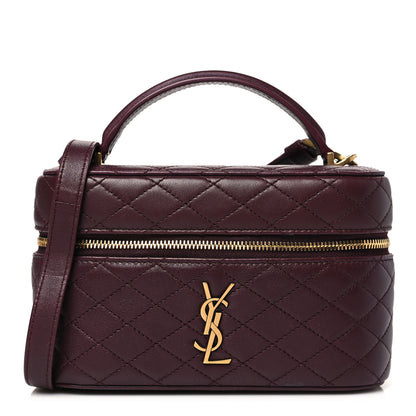 Saint Laurent Lambskin Quilted Mini Gaby Vanity Case Rouge Cabernet 1 of 10
