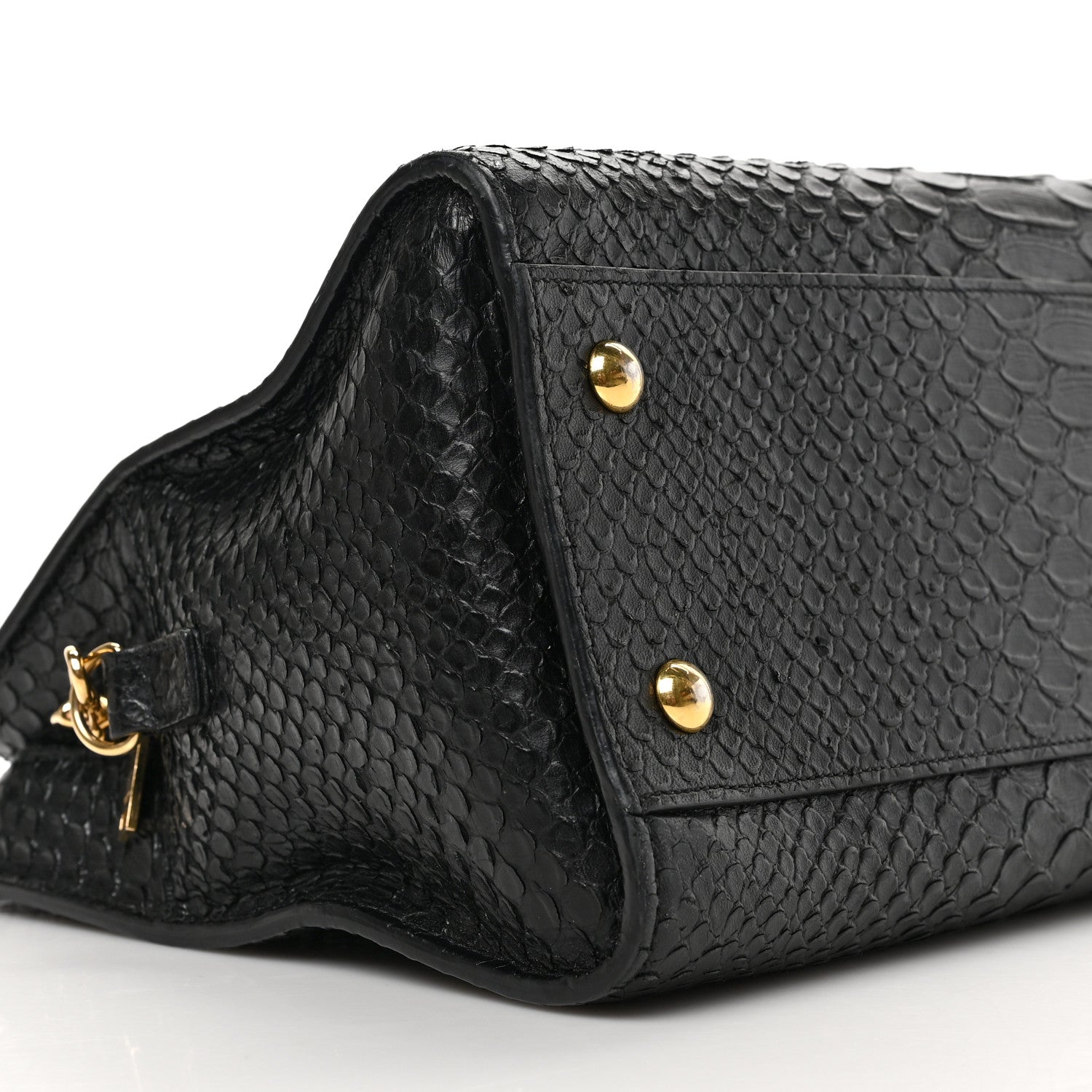 Saint Laurent Python Calfskin Embossed Monogram Baby Cabas Black 7 of 8