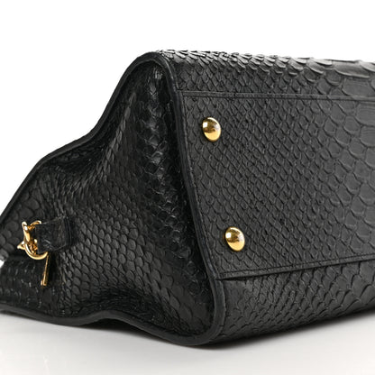 Saint Laurent Python Calfskin Embossed Monogram Baby Cabas Black 7 of 8