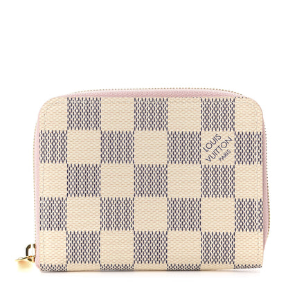 Louis Vuitton Damier Azur Zippy Coin Purse Rose Ballerine 1 of 8