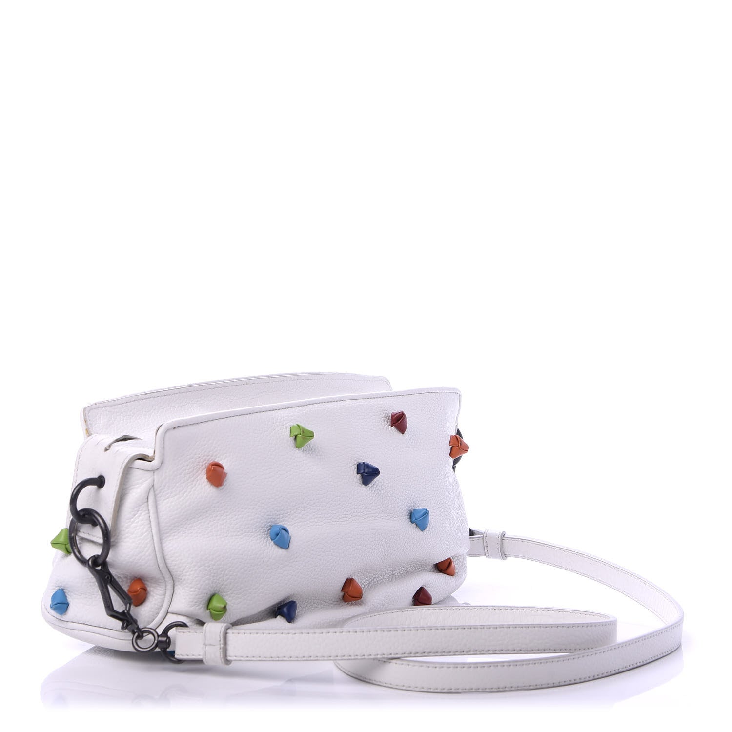 Bottega Veneta Grained Calfskin Toggle Crossbody White Multicolor 3 of 13