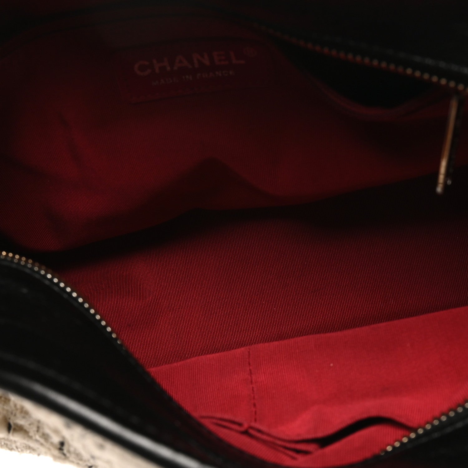 Chanel Tweed Calfskin Quilted Medium Gabrielle Hobo Ivory Black 6 of 11