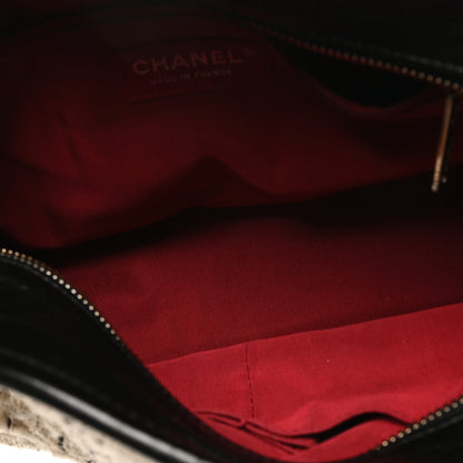 Chanel Tweed Calfskin Quilted Medium Gabrielle Hobo Ivory Black 6 of 11