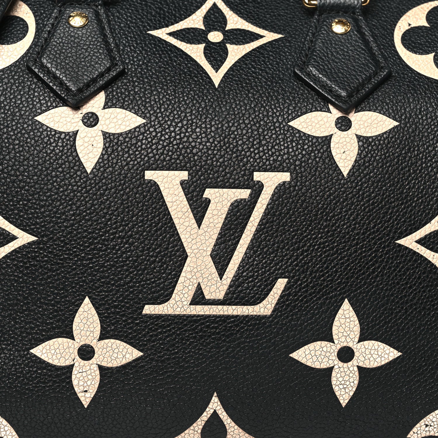 Louis Vuitton Empreinte Monogram Giant Speedy Bandouliere 25 Black Beige 7 of 12