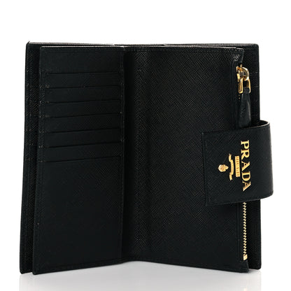 Prada Saffiano Metal Tab Wallet Black 5 of 10