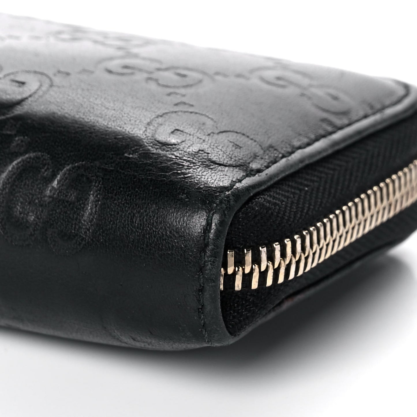 Guccissima Zip Around Card Case Black