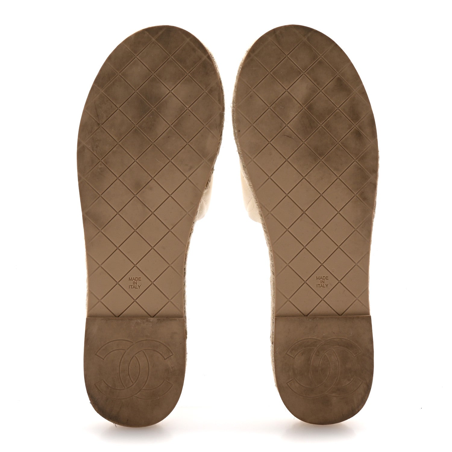 Chanel Lambskin Quilted CC Chain Espadrille Mules 37 White 6 of 10