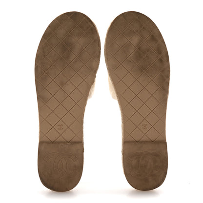 Chanel Lambskin Quilted CC Chain Espadrille Mules 37 White 6 of 10