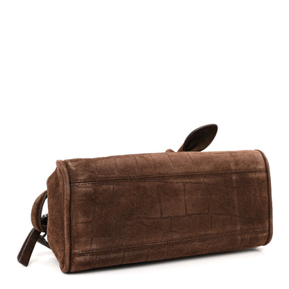 Jacquemus Suede Crocodile Embossed Le Petit Turismo Dark Brown 4 of 9