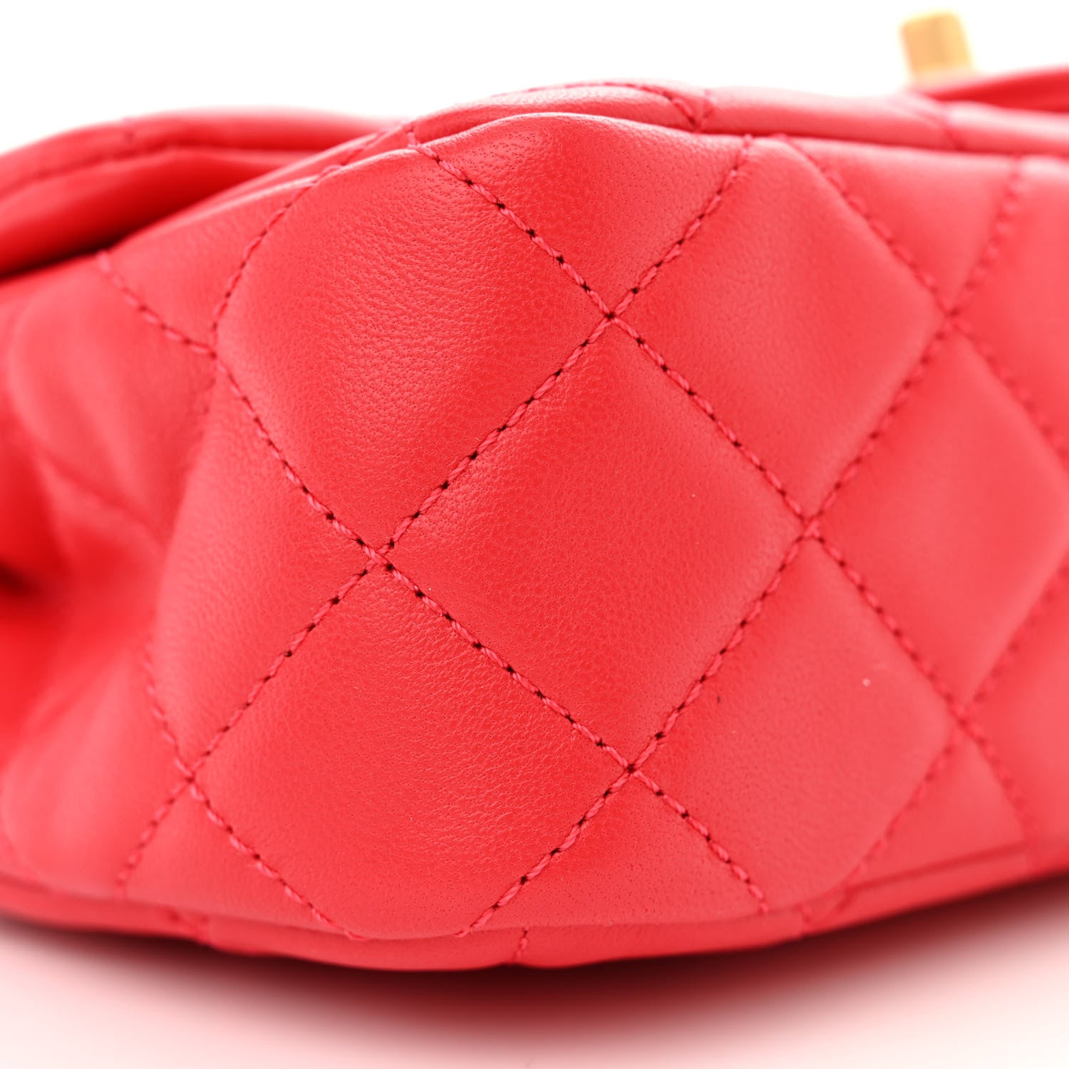 Chanel Lambskin Quilted Mini Rectangular Pearl Crush Flap Red 9 of 11