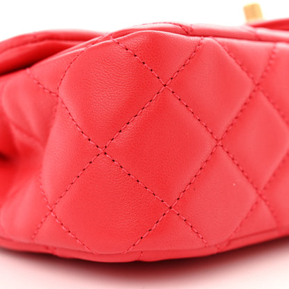 Chanel Lambskin Quilted Mini Rectangular Pearl Crush Flap Red 9 of 11