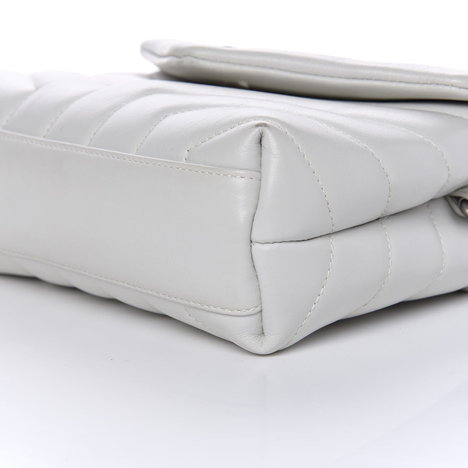 Saint Laurent Calfskin Y Quilted Monogram Toy Loulou Chain Satchel Ivory 8 of 9