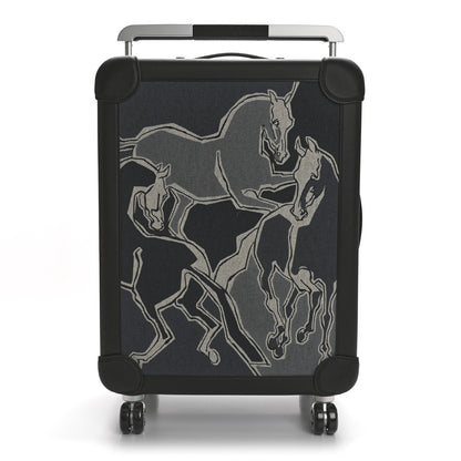 Hermes H Plume Canvas Taurillon Regate La Danse Des Chevaux R.M.S. Trolley Case Luggage Gris Fonce Ecru Black 1 of 8
